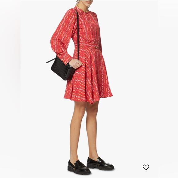NWT Marella Odeon Fit and Flare Long Sleeve Red Dress - Picture 1 of 11